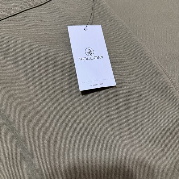 Volcom Women's Chickie High Rise Chino Pants Green Size 24 - Picture 2 of 6